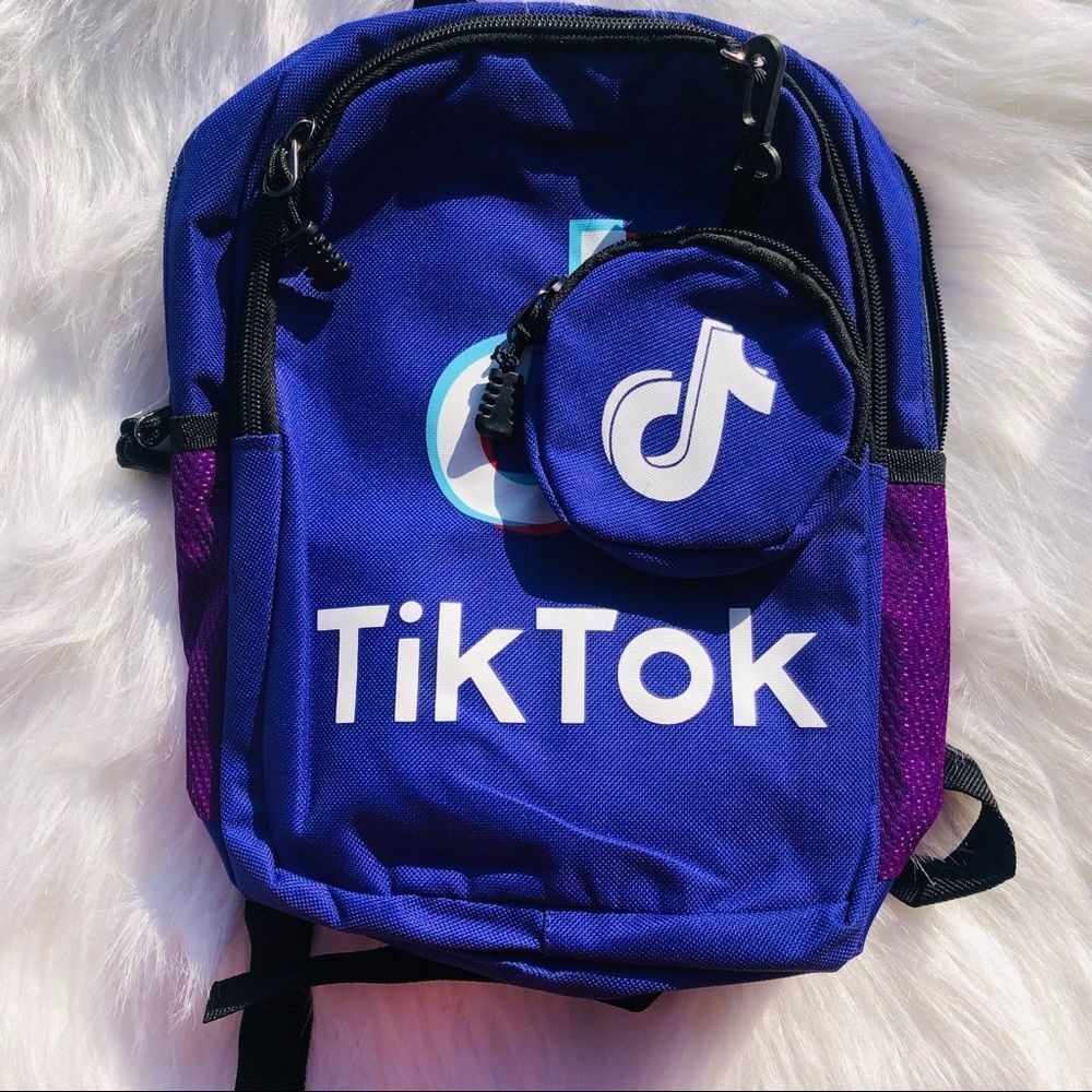 Brand New Trendy Kids Tik Tok School Bagpack With Coin Purse PurpleSmall